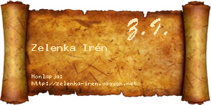 Zelenka Irén névjegykártya