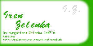 iren zelenka business card